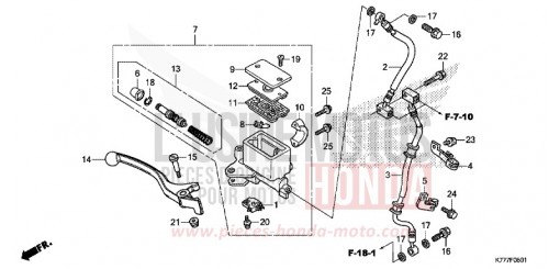 MAITRE-CYLINDRE DE FREIN AVANT CYLINDRE (SH125AD/SH150AD) SH125ADK de 2019
